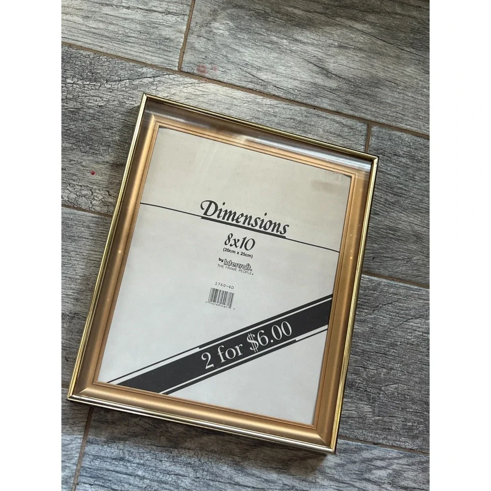 Intercraft Dimensions Gold New 8 x 10 Photo Frame Retro USA Vintage 90s Holder